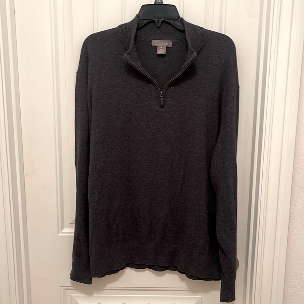 Daniel Cremieux 1/4 Zip Pima cotton Cashmere blend L/S‎ Sweater men’s sz XL Gray